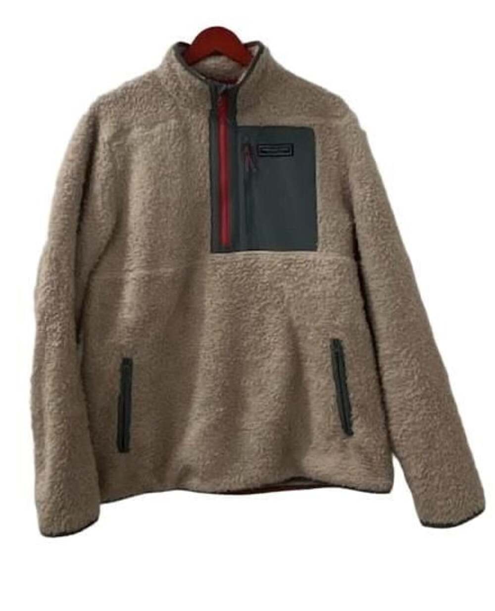 Vineyard Vines Sherpa SuperShep 1/4-Zip Pullover Size M Tan